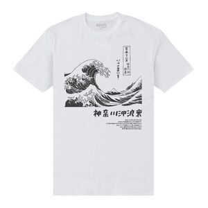 Apoh Unisex Adult Mono Hokusai T-Shirt / White